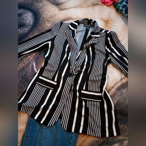 NWOT Black and white striped jacket